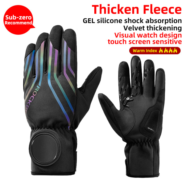ROCKBROS Thermal Gloves Snowboard Gloves Men Women Winter Snow Bike Gloves